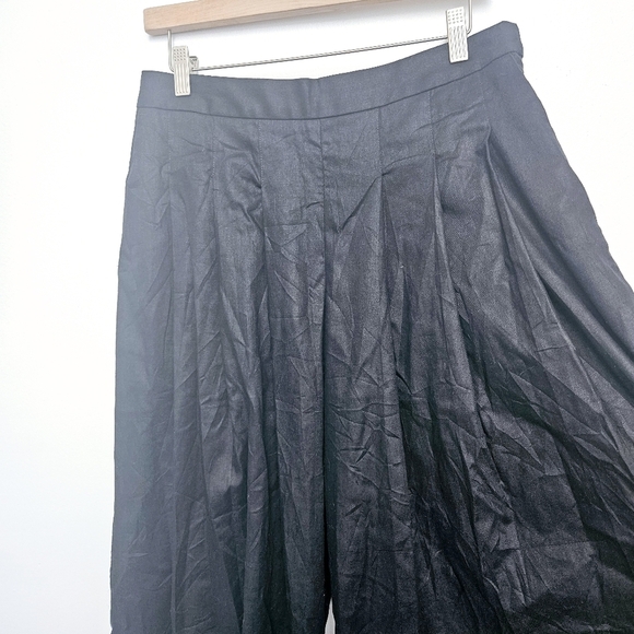 Banana Republic Lenin Blend Black Ultra Wide Lina Palazzo Pants Pocket Sz 8 New - Picture 11 of 16